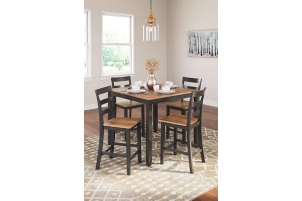 Gesthaven Counter Height Dining Table and 4 Barstools (Set of 5)-Natural/Brown