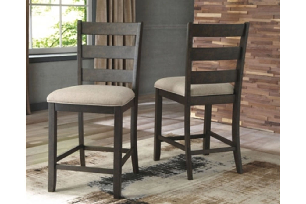 Signature Design by Ashley Rokane Counter Height Bar Stool (Set of 2)-Light Br