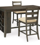 Signature Design by Ashley Rokane Counter Height Dining Table with 2 Barstools