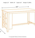 Signature Design by Ashley Rokane Counter Height Dining Table and 6 Barstools