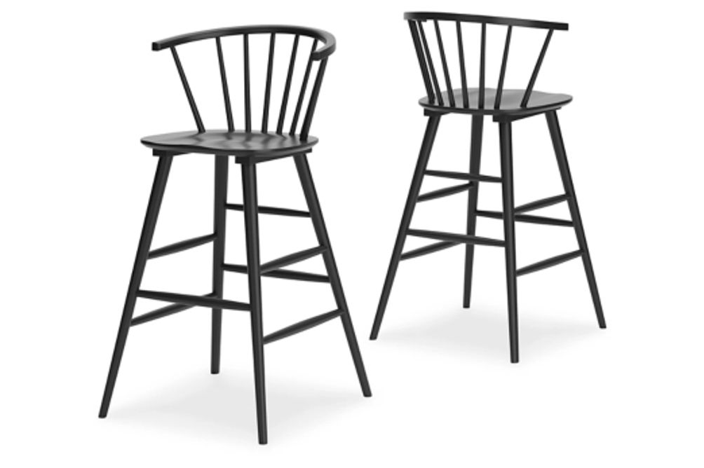 Signature Design by Ashley Otaska Bar Height Stool (Set of 2)-Black