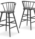 Signature Design by Ashley Otaska Bar Height Stool (Set of 2)-Black