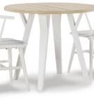 Signature Design by Ashley Grannen Dining Table and 2 Chairs-White/Natural