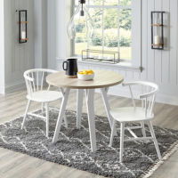 Signature Design by Ashley Grannen Dining Table and 2 Chairs-White/Natural