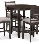 Langwest Counter Height Dining Table and 4 Barstools (Set of 5)-Brown