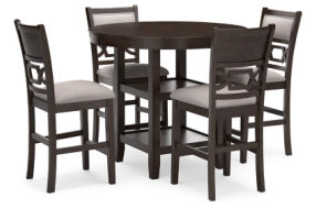 Langwest Counter Height Dining Table and 4 Barstools (Set of 5)-Brown