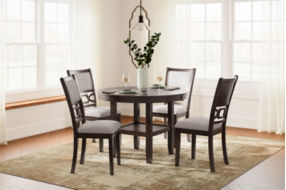 Signature Design by Ashley Langwest Dining Table and 4 Chairs (Set of 5)