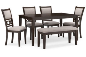 Signature Design by Ashley Langwest Dining Table and 4 Chairs and Bench (Set o