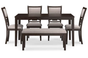 Signature Design by Ashley Langwest Dining Table and 4 Chairs and Bench (Set o