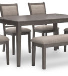 Signature Design by Ashley Wrenning Dining Table and 4 Chairs and Bench (Set o