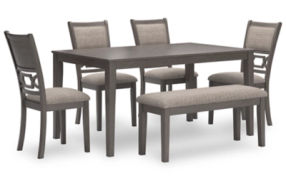 Signature Design by Ashley Wrenning Dining Table and 4 Chairs and Bench (Set o