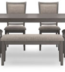 Signature Design by Ashley Wrenning Dining Table and 4 Chairs and Bench (Set o