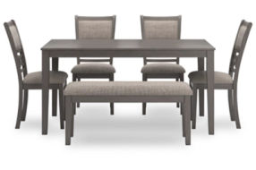 Signature Design by Ashley Wrenning Dining Table and 4 Chairs and Bench (Set o