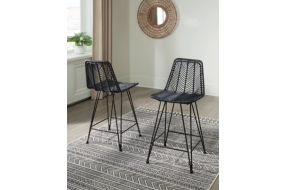 Signature Design by Ashley Angentree Counter Height Bar Stool (Set of 2)-Black