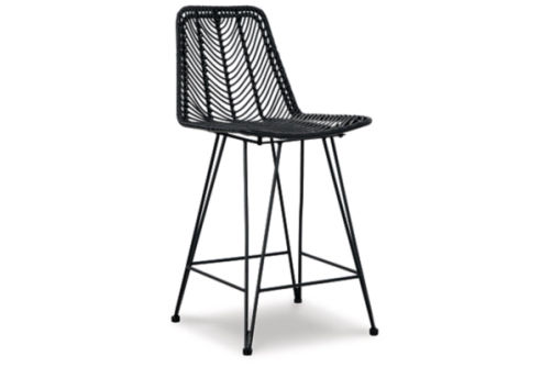 Signature Design by Ashley Angentree Counter Height Bar Stool (Set of 2)-Black