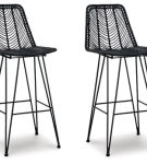 Signature Design by Ashley Angentree Bar Height Bar Stool (Set of 2)-Black