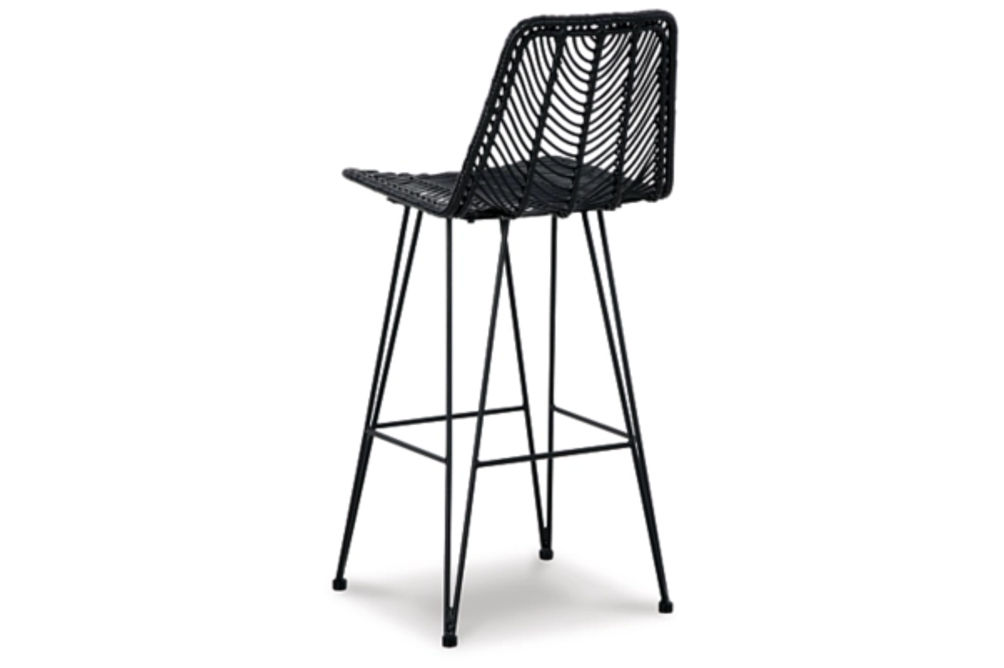 Signature Design by Ashley Angentree Bar Height Bar Stool (Set of 2)-Black