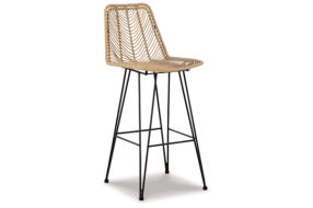 Signature Design by Ashley Angentree Bar Height Bar Stool (Set of 2)-Natural/B