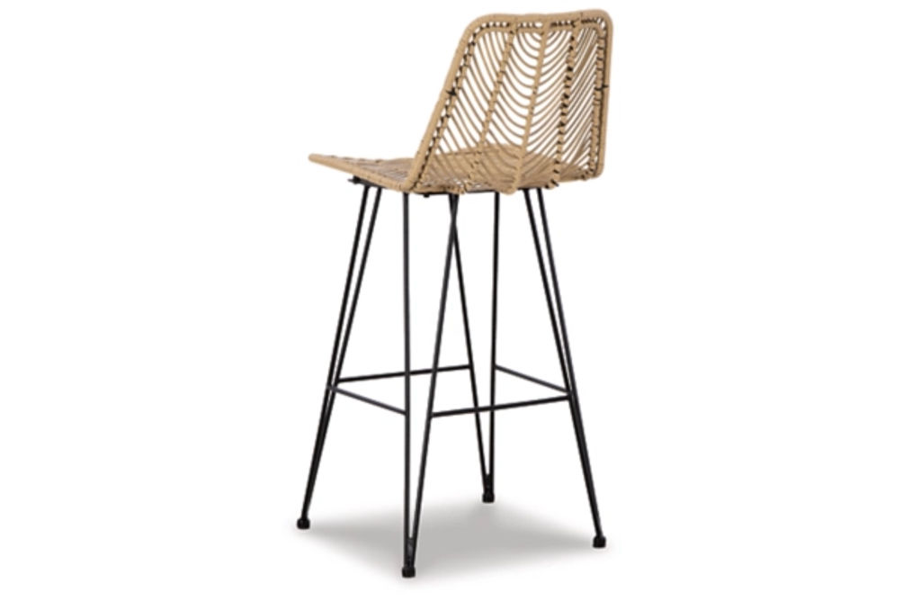 Signature Design by Ashley Angentree Bar Height Bar Stool (Set of 2)-Natural/B