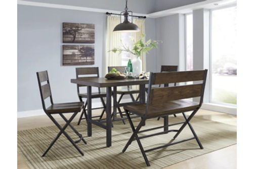 Signature Design by Ashley Kavara Counter Height Dining Table with 4 Barstools