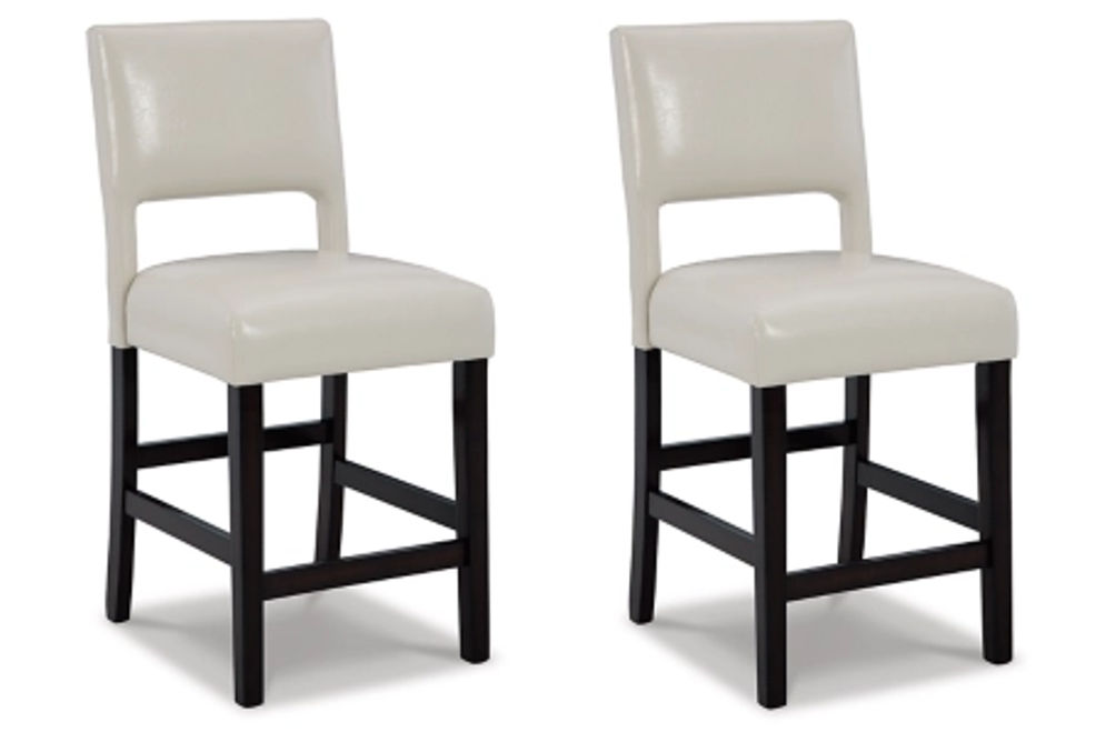 Signature Design by Ashley Leektree Counter Height Bar Stool (Set of 2)-Ivory/