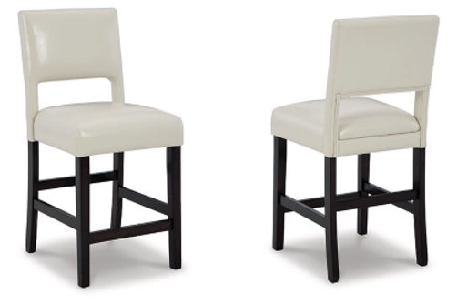 Signature Design by Ashley Leektree Counter Height Bar Stool (Set of 2)-Ivory/