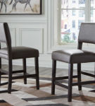 Signature Design by Ashley Leektree Counter Height Bar Stool (Set of 2)-Gray/B