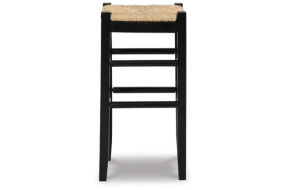 Signature Design by Ashley Mirimyn Bar Height Bar Stool (Set of 2)-Black