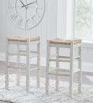 Signature Design by Ashley Mirimyn Bar Height Bar Stool (Set of 2)-White