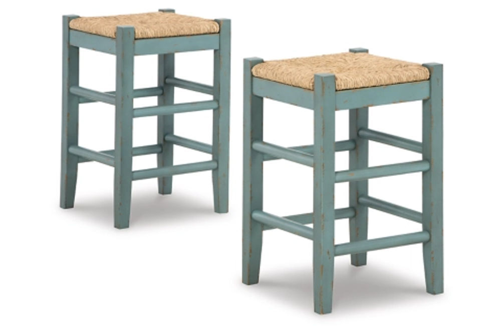 Signature Design by Ashley Mirimyn Counter Height Bar Stool (Set of 2)-Teal