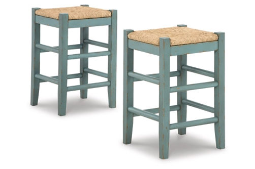 Signature Design by Ashley Mirimyn Counter Height Bar Stool (Set of 2)-Teal