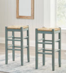 Signature Design by Ashley Mirimyn Bar Height Bar Stool (Set of 2)-Teal