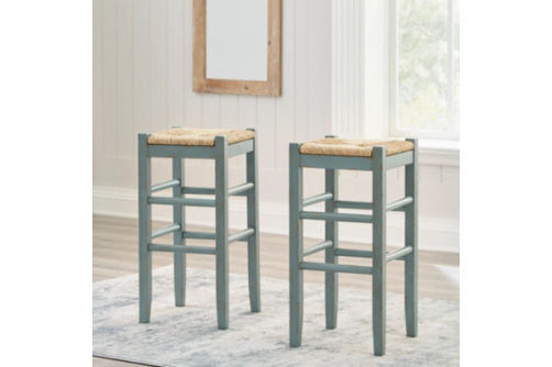 Signature Design by Ashley Mirimyn Bar Height Bar Stool (Set of 2)-Teal