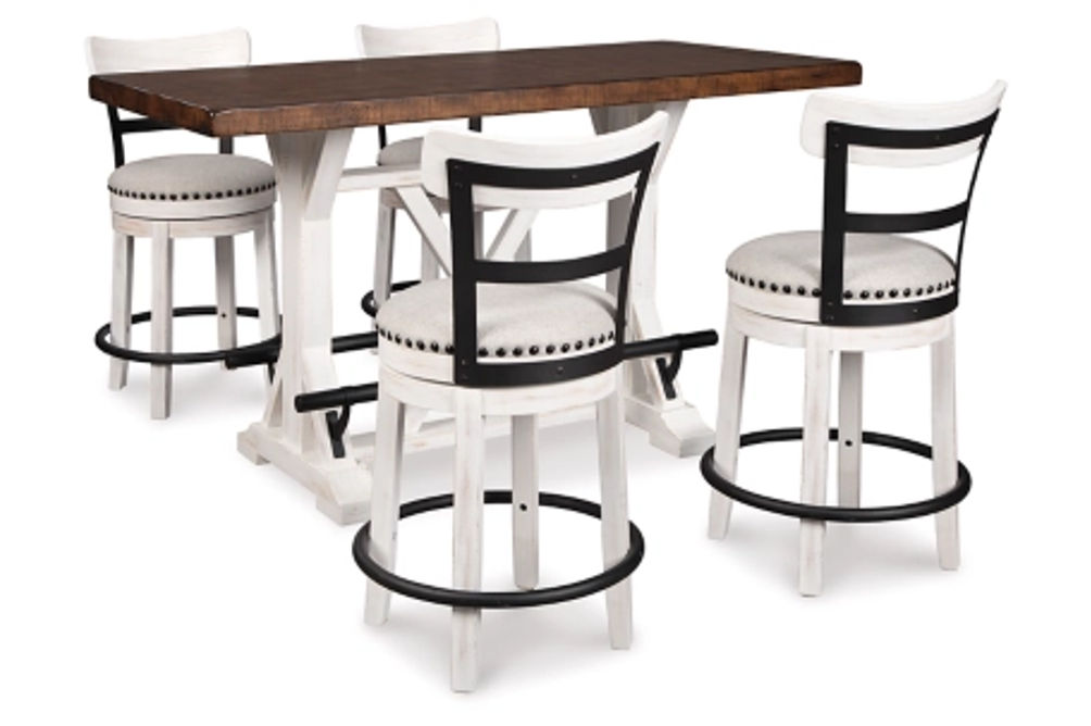 Signature Design by Ashley Valebeck Counter Height Dining Table and 4 Barstools