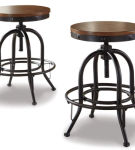 Signature Design by Ashley Valebeck Counter Height Bar Stool (Set of 2)-Brown/