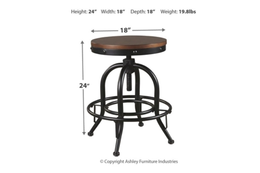 Signature Design by Ashley Valebeck Counter Height Bar Stool (Set of 2)-Brown/