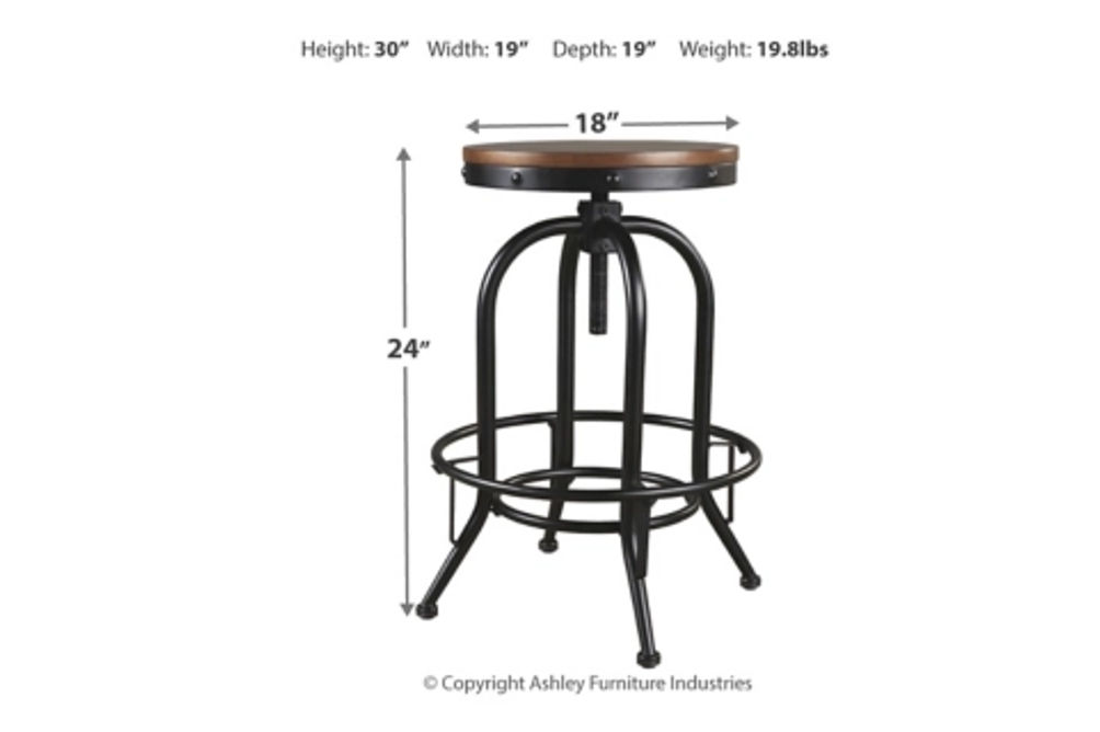 Signature Design by Ashley Valebeck Bar Height Bar Stool (Set of 2)-Brown/Blac