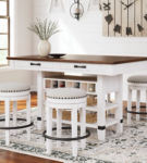 Signature Design by Ashley Valebeck Counter Height Dining Table and 4 Barstools