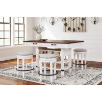 Signature Design by Ashley Valebeck Counter Height Dining Table and 4 Barstools