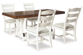 Signature Design by Ashley Valebeck Dining Table and 4 Chairs-Multi