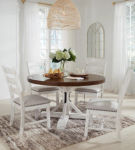 Signature Design by Ashley Valebeck Dining Table and 4 Chairs-Multi