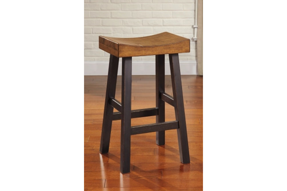 Signature Design by Ashley Glosco Bar Height Bar Stool (Set of 2)-Medium Brown