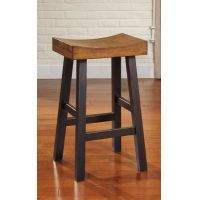 Signature Design by Ashley Glosco Bar Height Bar Stool (Set of 2)-Medium Brown