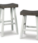 Signature Design by Ashley Glosco Counter Height Bar Stool (Set of 2)-Brown Gr