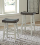 Signature Design by Ashley Glosco Counter Height Bar Stool (Set of 2)-Brown Gr