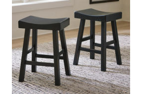 Signature Design by Ashley Glosco Counter Height Bar Stool (Set of 2)-Black