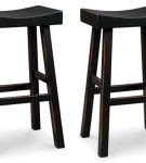 Signature Design by Ashley Glosco Pub Height Bar Stool (Set of 2)-Black