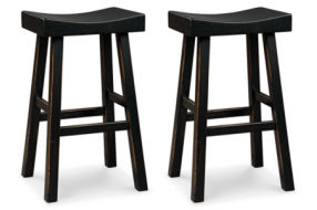 Signature Design by Ashley Glosco Pub Height Bar Stool (Set of 2)-Black