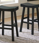 Signature Design by Ashley Glosco Pub Height Bar Stool (Set of 2)-Black