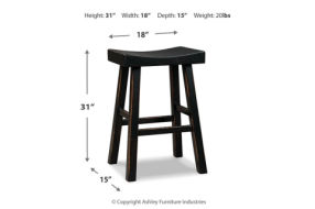 Signature Design by Ashley Glosco Pub Height Bar Stool (Set of 2)-Black